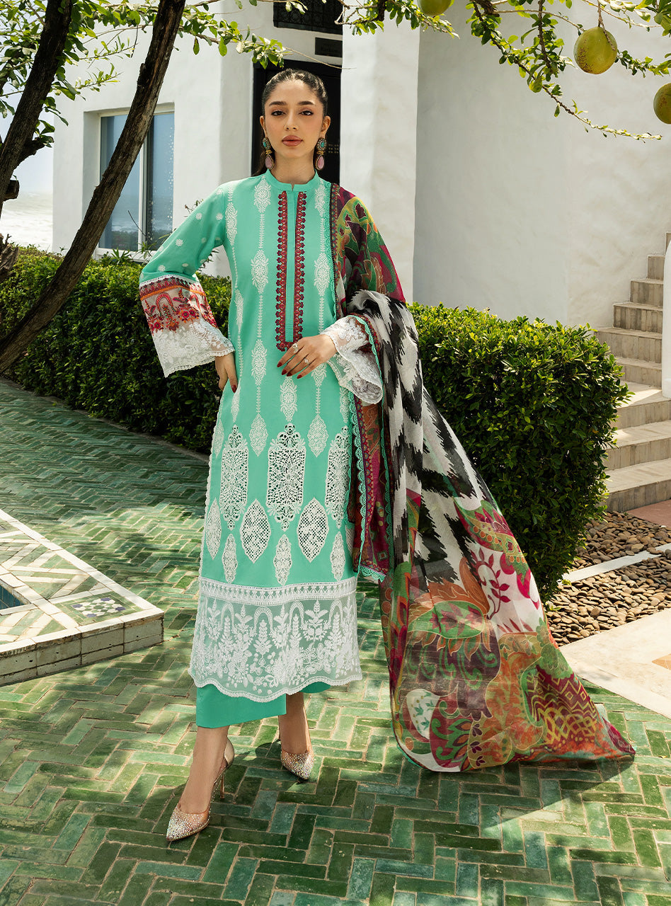 Zainab Chottani | Chikankari 25 | Rayne - 12B XS Mint Green Chikankari