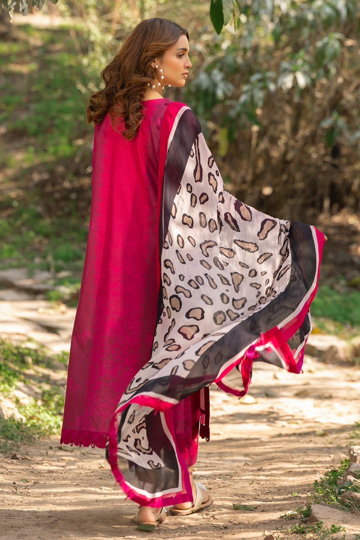 Charizma | C prints Lawn | CP5-12 XL Carrot Pink Lawn
