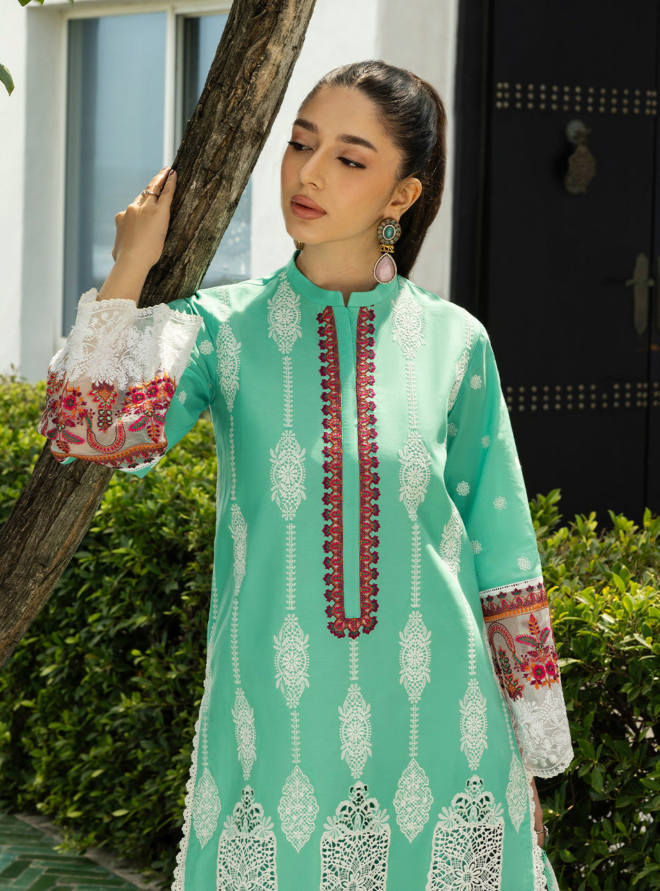 Zainab Chottani | Chikankari 25 | Rayne - 12B L Mint Green Chikankari
