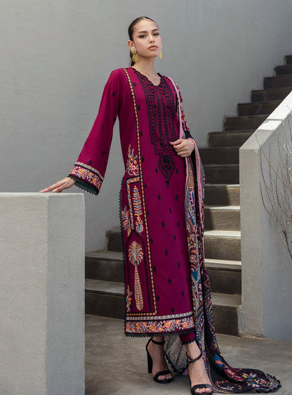 Zainab Chottani | Tahra Lawn 25 | Mahay Custom Size Berry Lawn