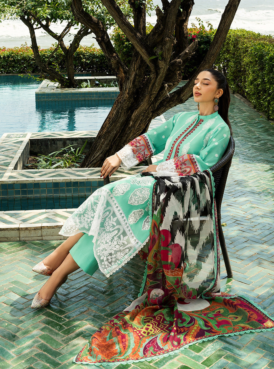 Zainab Chottani | Chikankari 25 | Rayne - 12B XL Mint Green Chikankari