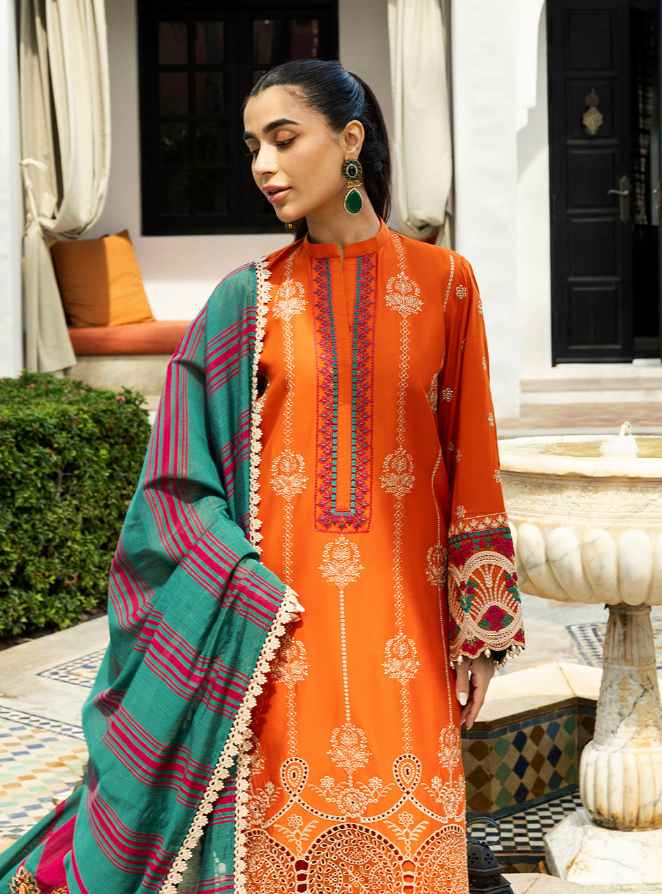 Zainab Chottani | Chikankari 25 | Zynah - 1A L Orange Chikankari