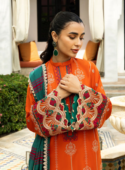 Zainab Chottani | Chikankari 25 | Zynah - 1A M Orange Chikankari