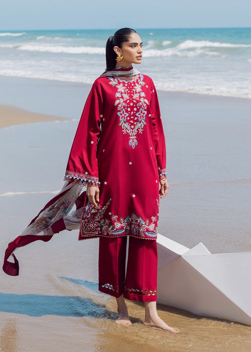 Sadaf Fawad Khan | Siraa Lawn 25 | Floral Paisley XS Red Lawn