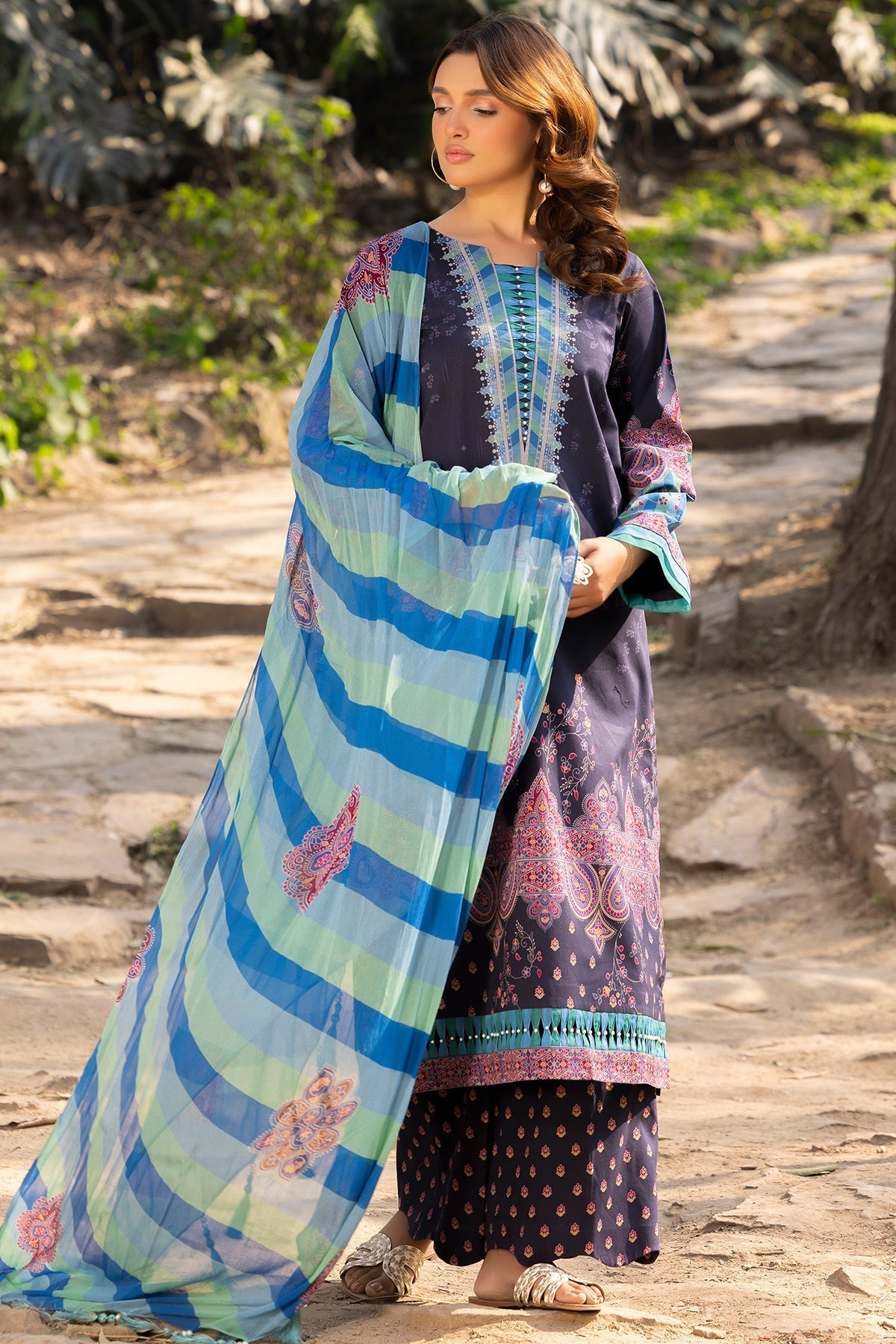 Charizma | C prints Lawn | CP5-20 L Dark Purple Lawn
