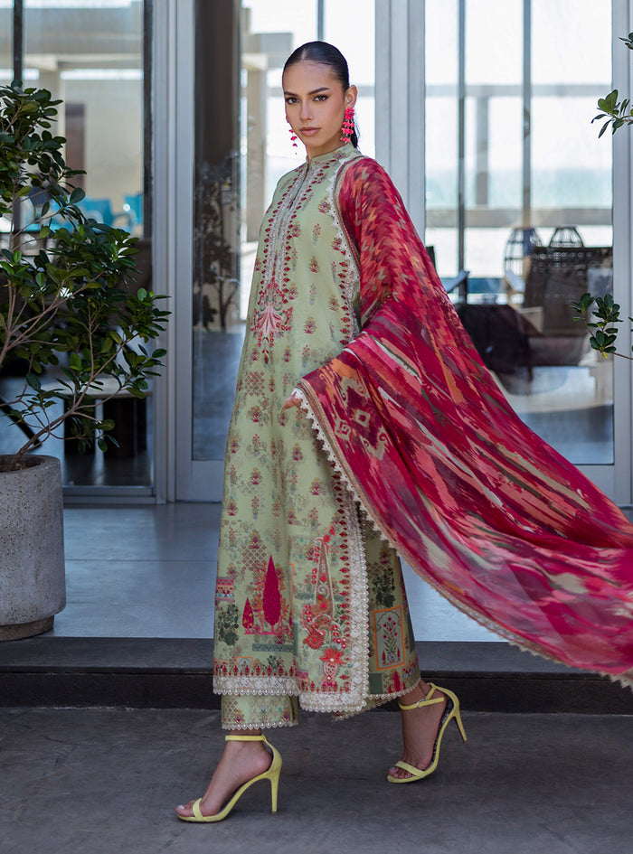 Zainab Chottani | Tahra Lawn 25 | Zaira XL Apple Green Lawn
