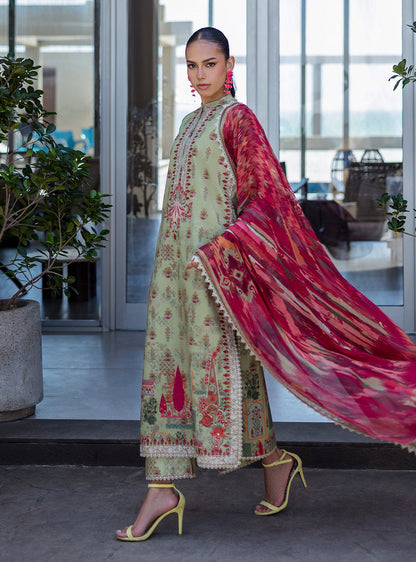 Zainab Chottani | Tahra Lawn 25 | Zaira XL Apple Green Lawn