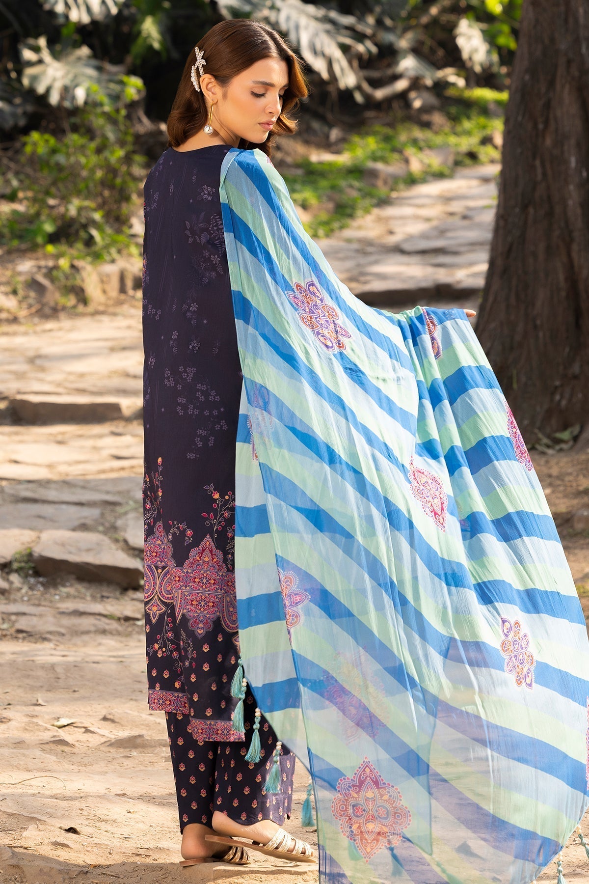 Charizma | C prints Lawn | CP5-20 S Dark Purple Lawn