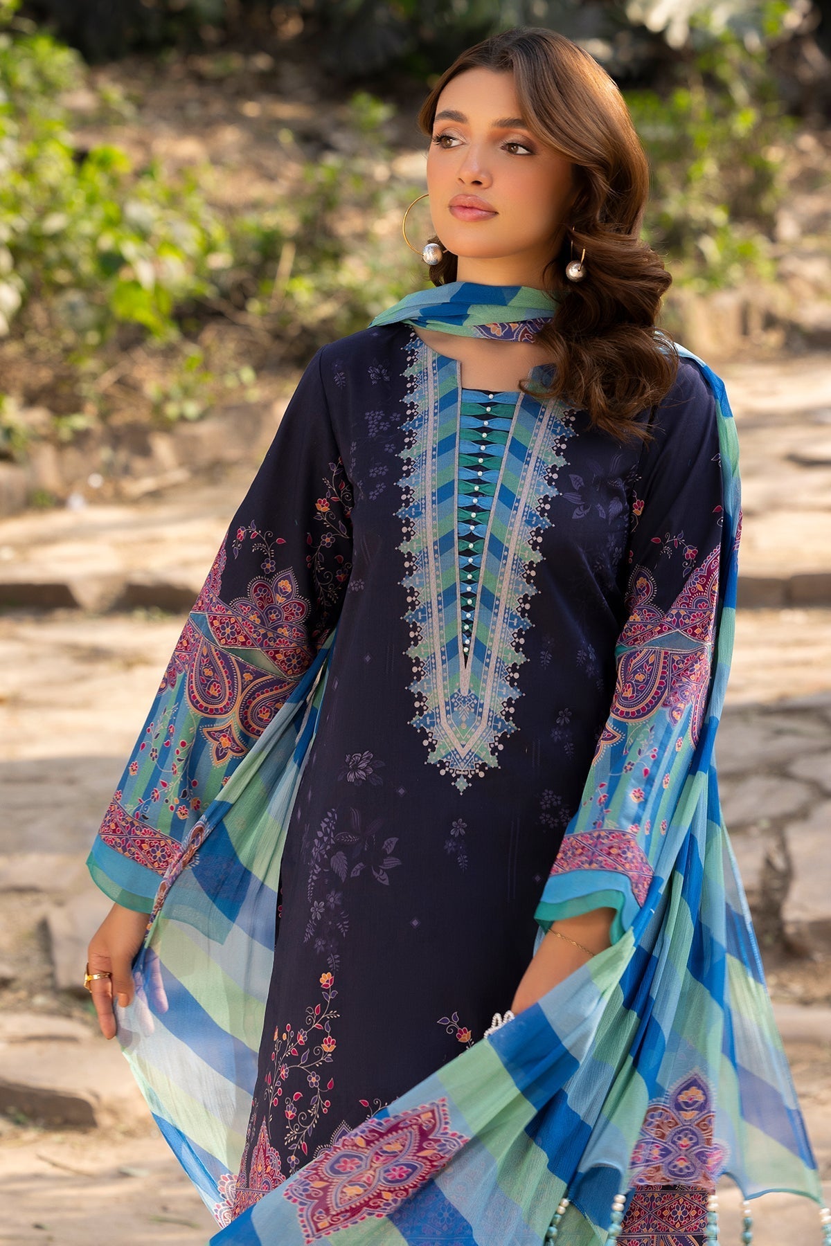 Charizma | C prints Lawn | CP5-20 Custom Size Dark Purple Lawn