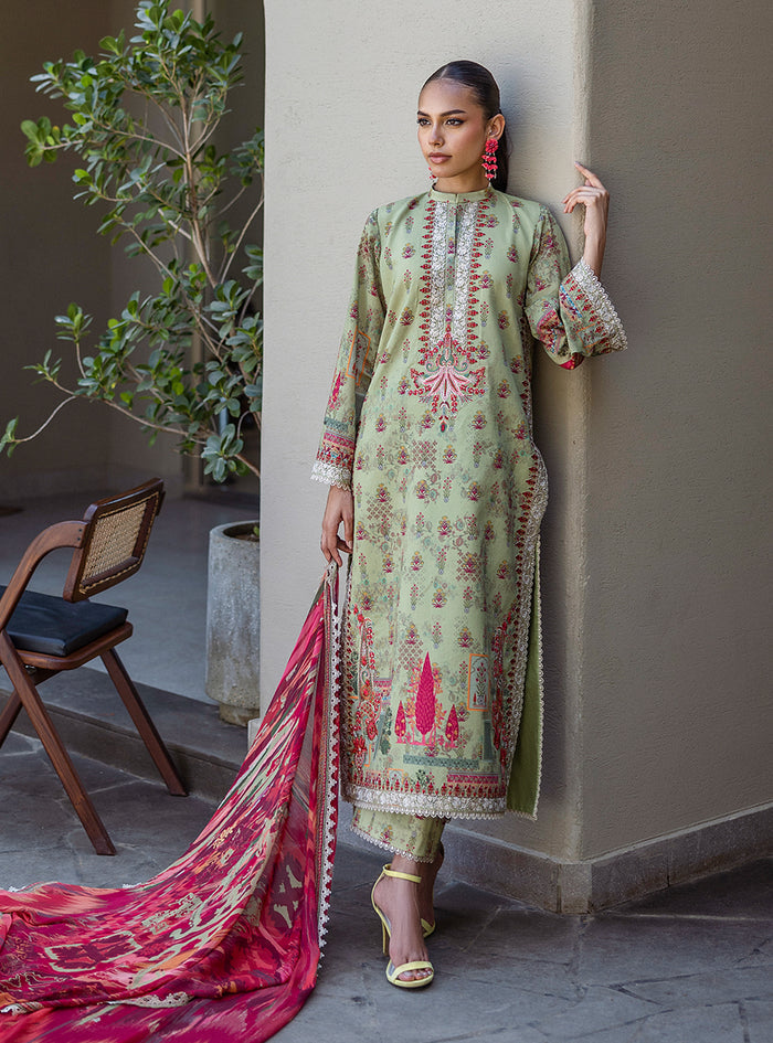 Zainab Chottani | Tahra Lawn 25 | Zaira XS Apple Green Lawn