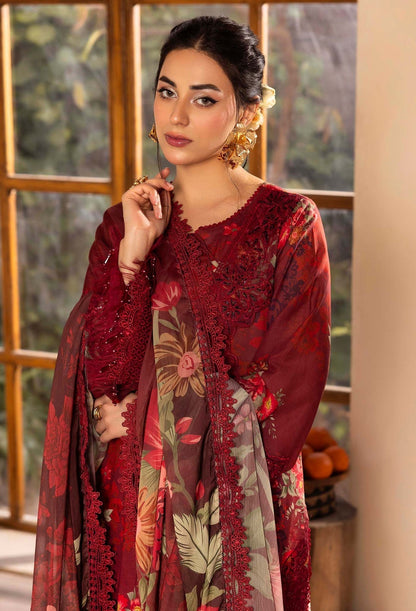 Adans Libas | Chantelle Print Lawn | CHANTELLE 99950 M Blood Red Lawn