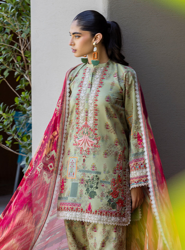 Zainab Chottani | Tahra Lawn 25 | Zaira Custom Size Apple Green Lawn