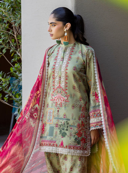 Zainab Chottani | Tahra Lawn 25 | Zaira Custom Size Apple Green Lawn