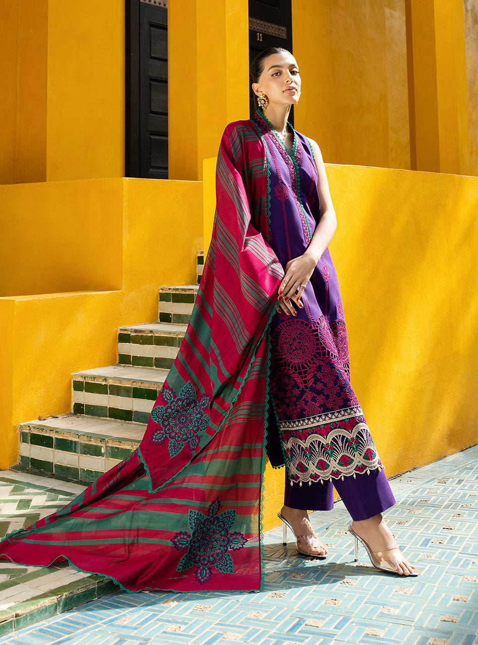 Zainab Chottani | Chikankari 25 | Zynah - 1B S Deep Purple Chikankari