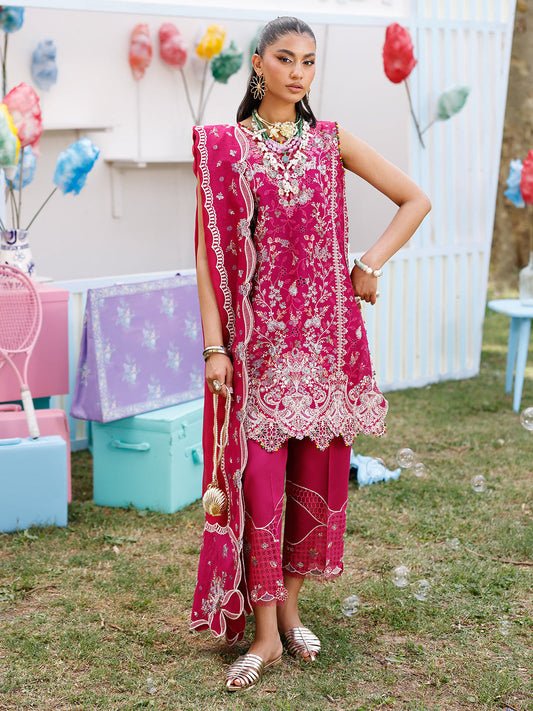 Bin Ilyas | Carnival Summer Edit 25 | 35 - B XS Magenta Lawn