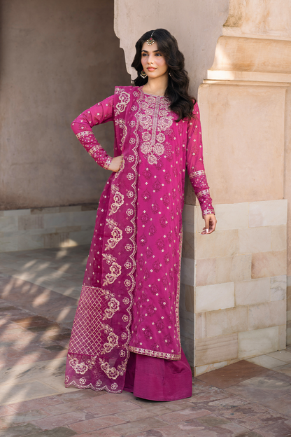 Iznik | Bandhani Formals | UE-326 XS Magenta Chiffon