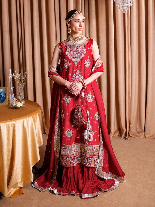 Faiza Faisal | Rema Wedding Formals 24 | Zaina S Red Raw Silk