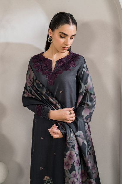Iznik | Exclusive Winter | UE-357 L Black Slub Khaddar