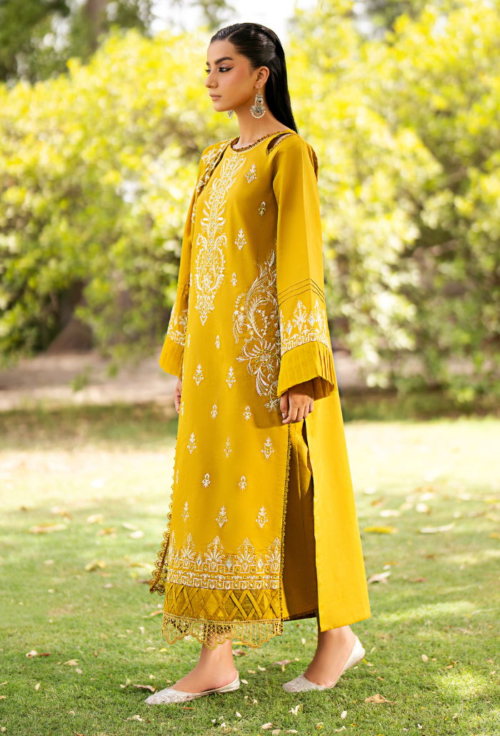 Humdum | Selin Lawn 25 | Selin - D03 M Mustard Yellow Lawn