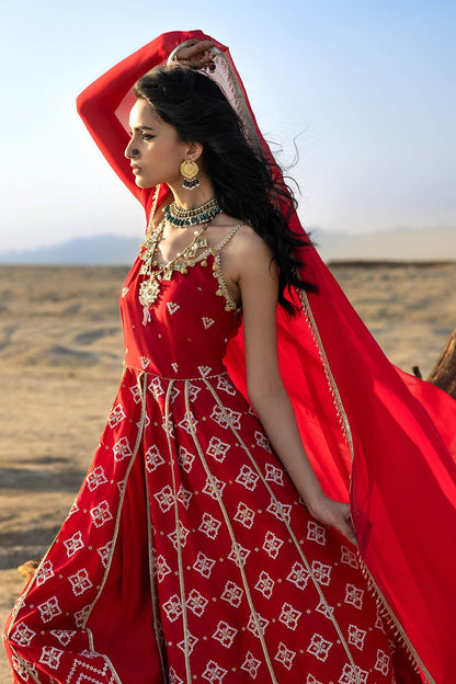 Gul Ahmed | Chunri Lawn 25 | CL-52442 L Red Lawn