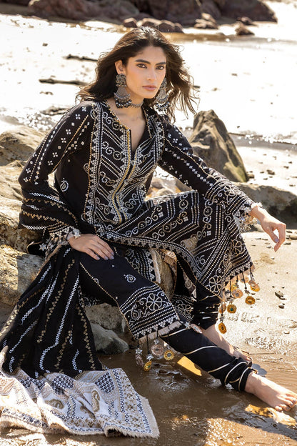 Gul Ahmed | Chunri Lawn 25 | CL-52407 XL Black Lawn