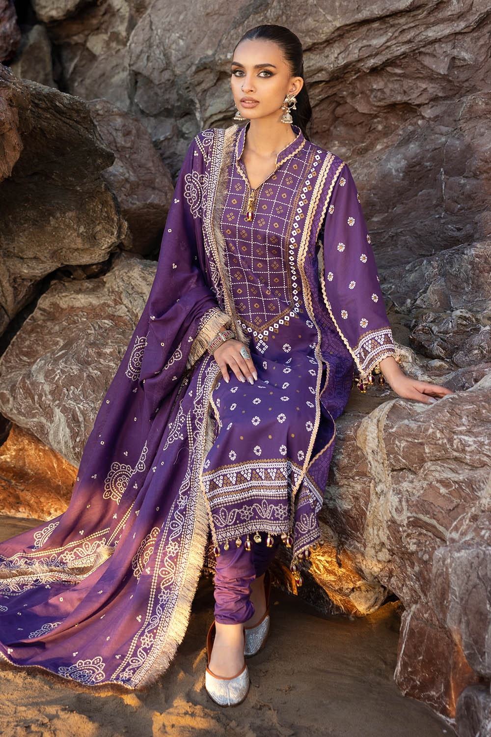 Gul Ahmed | Chunri Lawn 25 | CL-52169 XL Purple Lawn