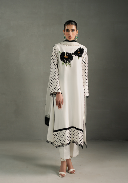 Zarqash | Silk Edit | ZQS 012 ESTELLA S White Raw Silk