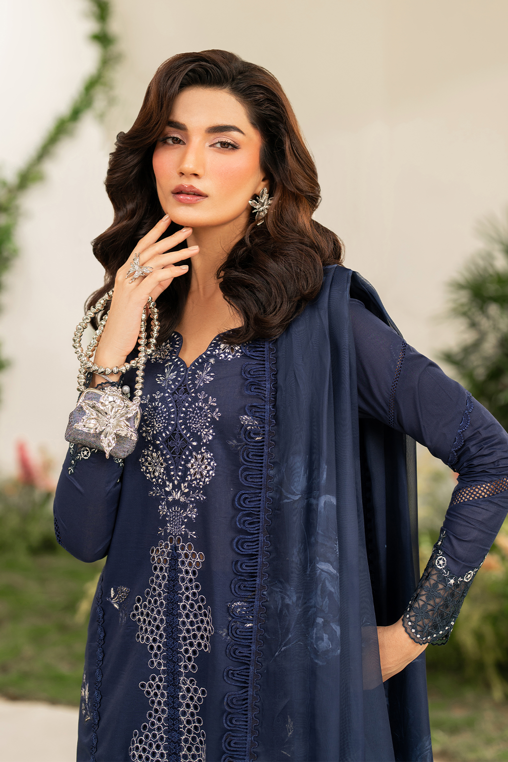 Iznik | Festive Edition | IFE-04 L Navy Blue Lawn
