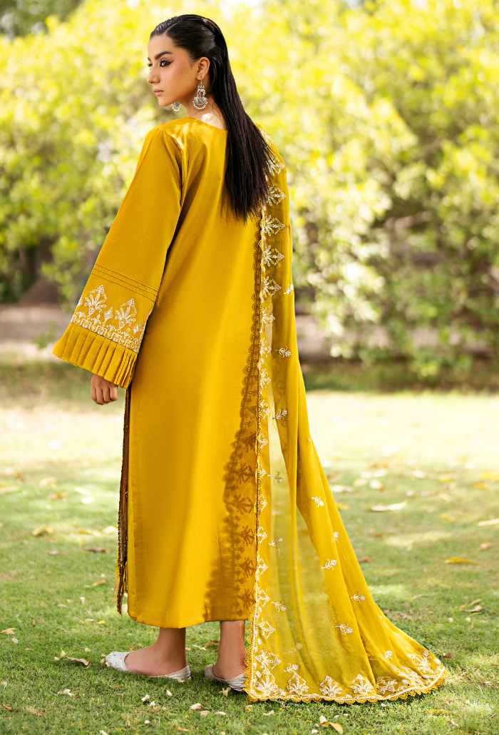 Humdum | Selin Lawn 25 | Selin - D03 S Mustard Yellow Lawn