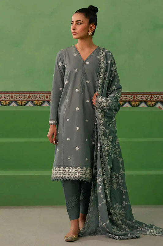Cross Stitch | Mahiri Embroidered Collection | DUSTY GRANITE - Pakistani Designer Dress - by Cross Stitch | Type: Luxury - 100% Original at Saira Sultan
