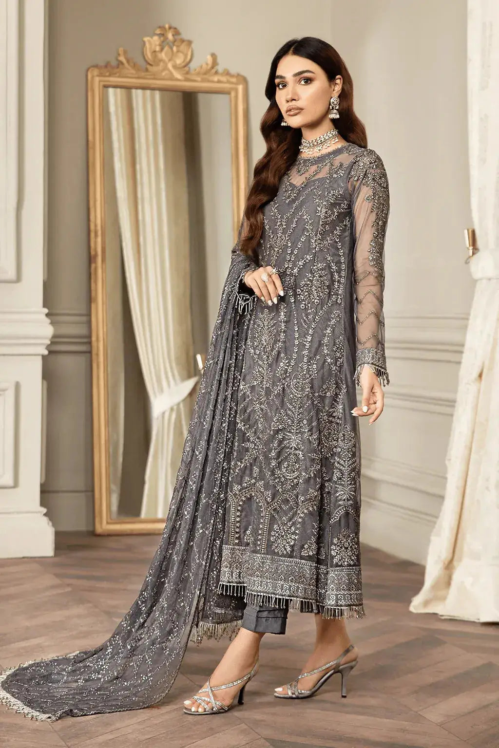 Zarif | Mehroz Formals | Storm Grey - Pakistani Designer Dress - by Zarif | Type: Formal - 100% Original at Saira Sultan