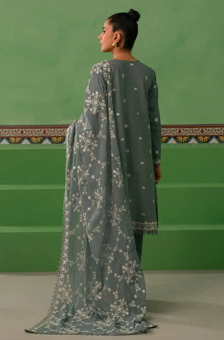 Cross Stitch | Mahiri Embroidered Collection | DUSTY GRANITE - Pakistani Designer Dress - by Cross Stitch | Type: Luxury - 100% Original at Saira Sultan