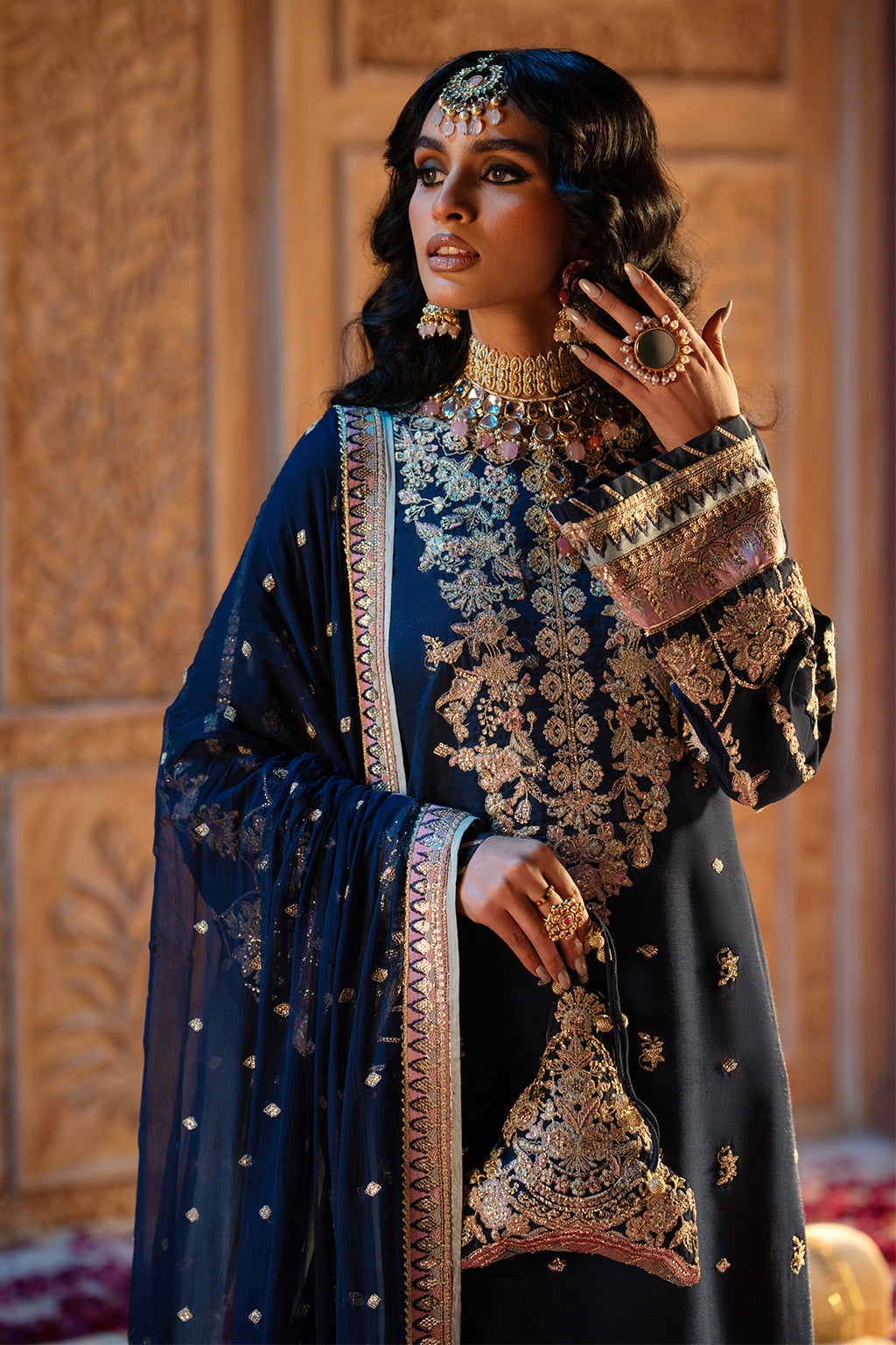 AJR Couture | The Silk Edition 25 | MEHRNAZ L Blue Raw Silk