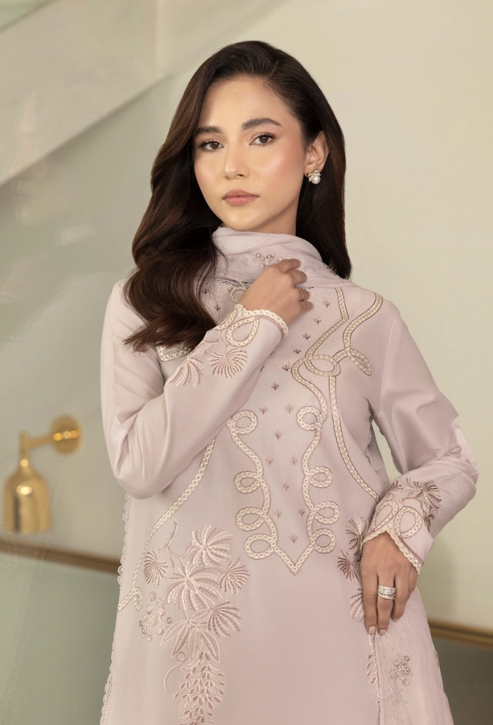 Humdum | Dilkash 25 | Dilkash - D01 S Pastel Gray Lawn