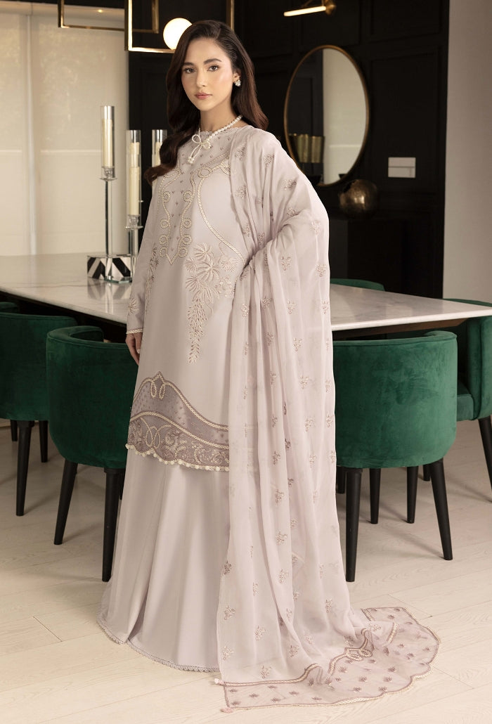 Humdum | Dilkash 25 | Dilkash - D01 L Pastel Gray Lawn