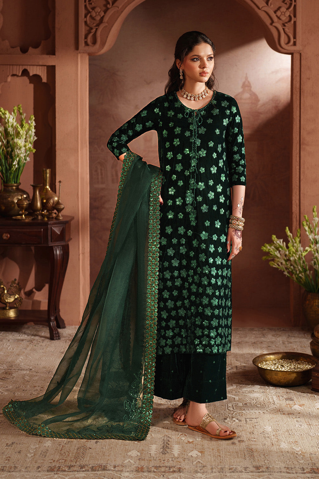 Iznik | Velvet 25 | IV-60 Embroidered Velvet by Iznik - Designer Dress - Type : Ladies Clothes - Available at Saira Sultan - 100% Original 