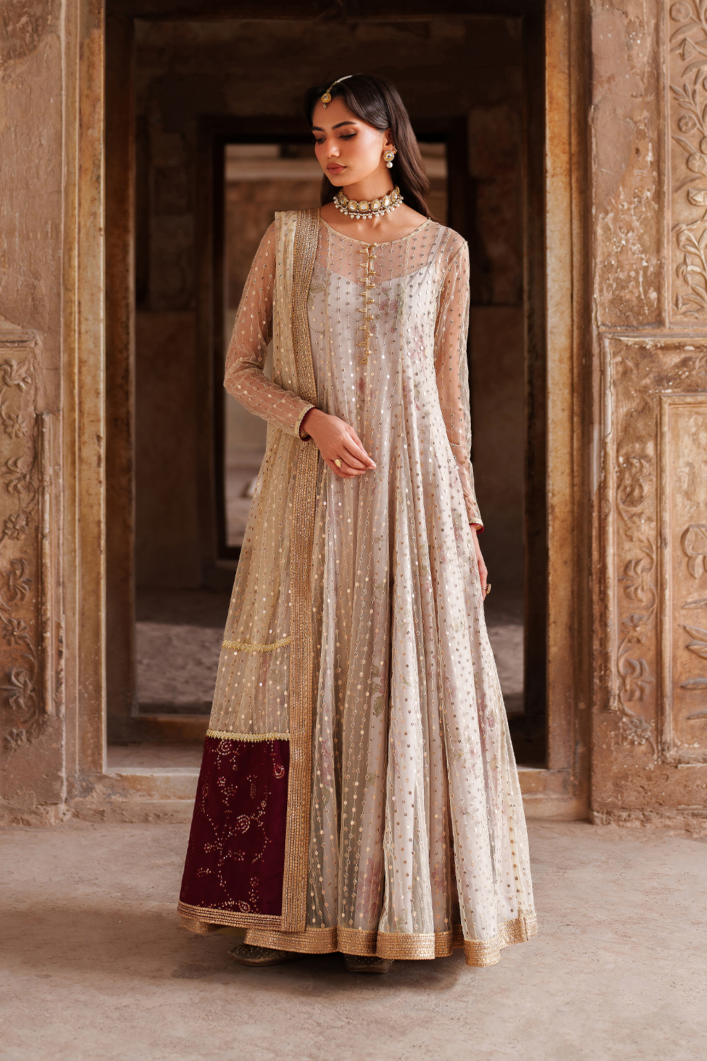 Iznik | Festive Formal | UE-548 Embroidered Net - Pakistani Designer Dress - by Iznik - Type : Ladies Clothes - 100% Original at Saira Sultan
