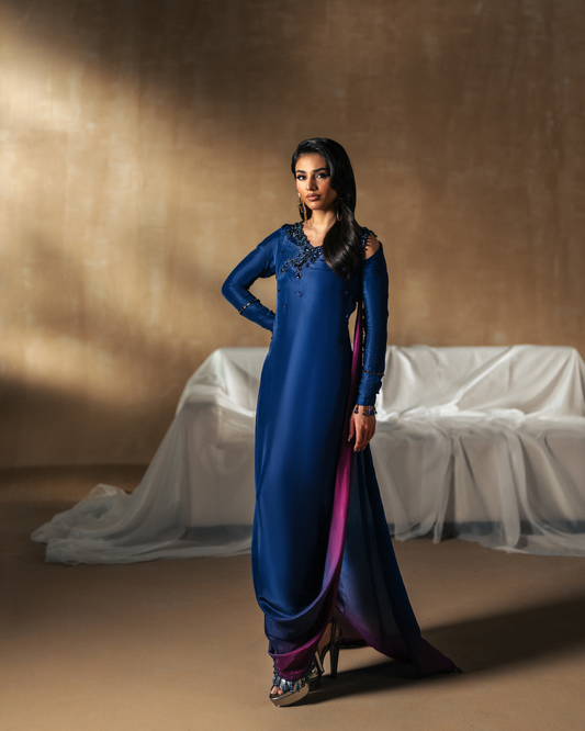 Vasal | Zyra Luxe Pret 26 | Sapphire drift - Pakistani Designer Dress - by Vasal - Type : Ladies Clothes - 100% Original at Saira Sultan