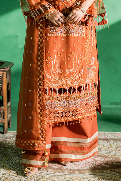 Zebtan | Farmaish Formals | FC-03 M Dull Orange Chiffon