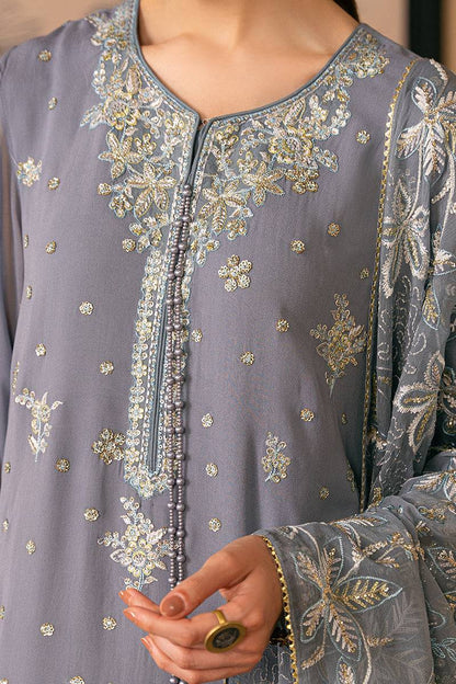 Cross Stitch | Luxe Atelier 24 | SMOKE BLUE - Pakistani Designer Dress - by Cross Stitch | Type: Luxury - 100% Original at Saira Sultan