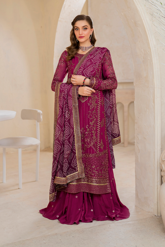 Iznik | Chinnon Chiffon | CC-45 Embroidered Chiffon - Pakistani Designer Dress - by Iznik | Type: Formal - 100% Original at Saira Sultan