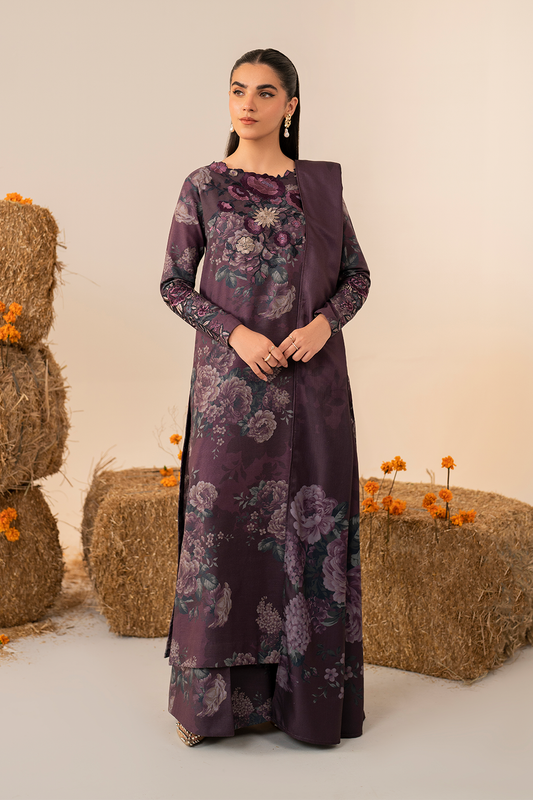 Iznik | Exclusive Winter | UE-354 XS Dark Purple Slub Khaddar