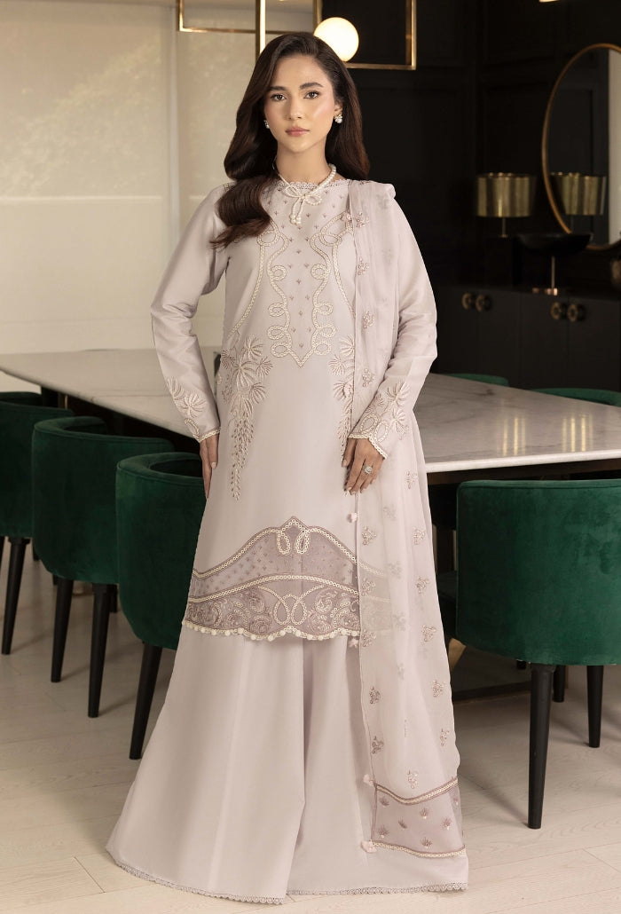 Humdum | Dilkash 25 | Dilkash - D01 M Pastel Gray Lawn