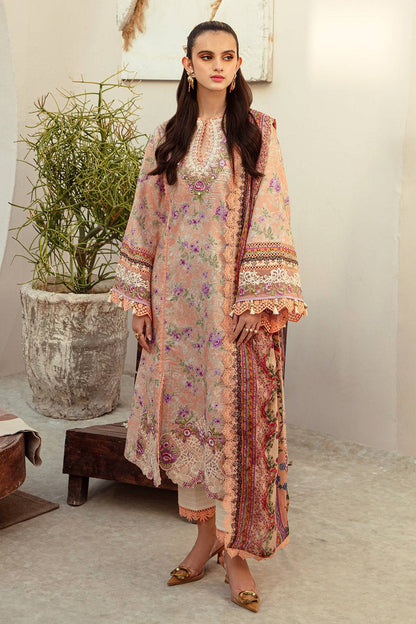 AJR Couture | Alif Affordable Lawn 24 | CORAL BLUSH - Pakistani Designer Dress - by AJR Couture | Type: Luxury - 100% Original at Saira Sultan