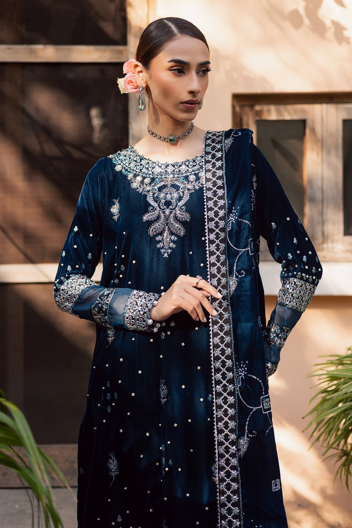 Nureh | Maya Velvet | NW-114 by Nureh - Designer Dress  - Type : Ladies Clothes - Available at Saira Sultan - 100% Original 