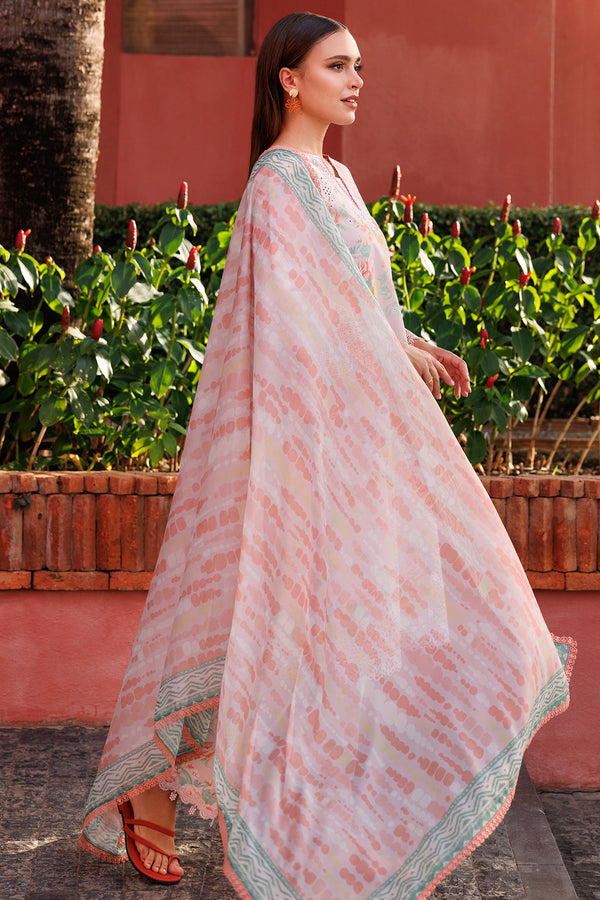 Farasha | Printed Essentials | Peach Glow S Pink Lawn