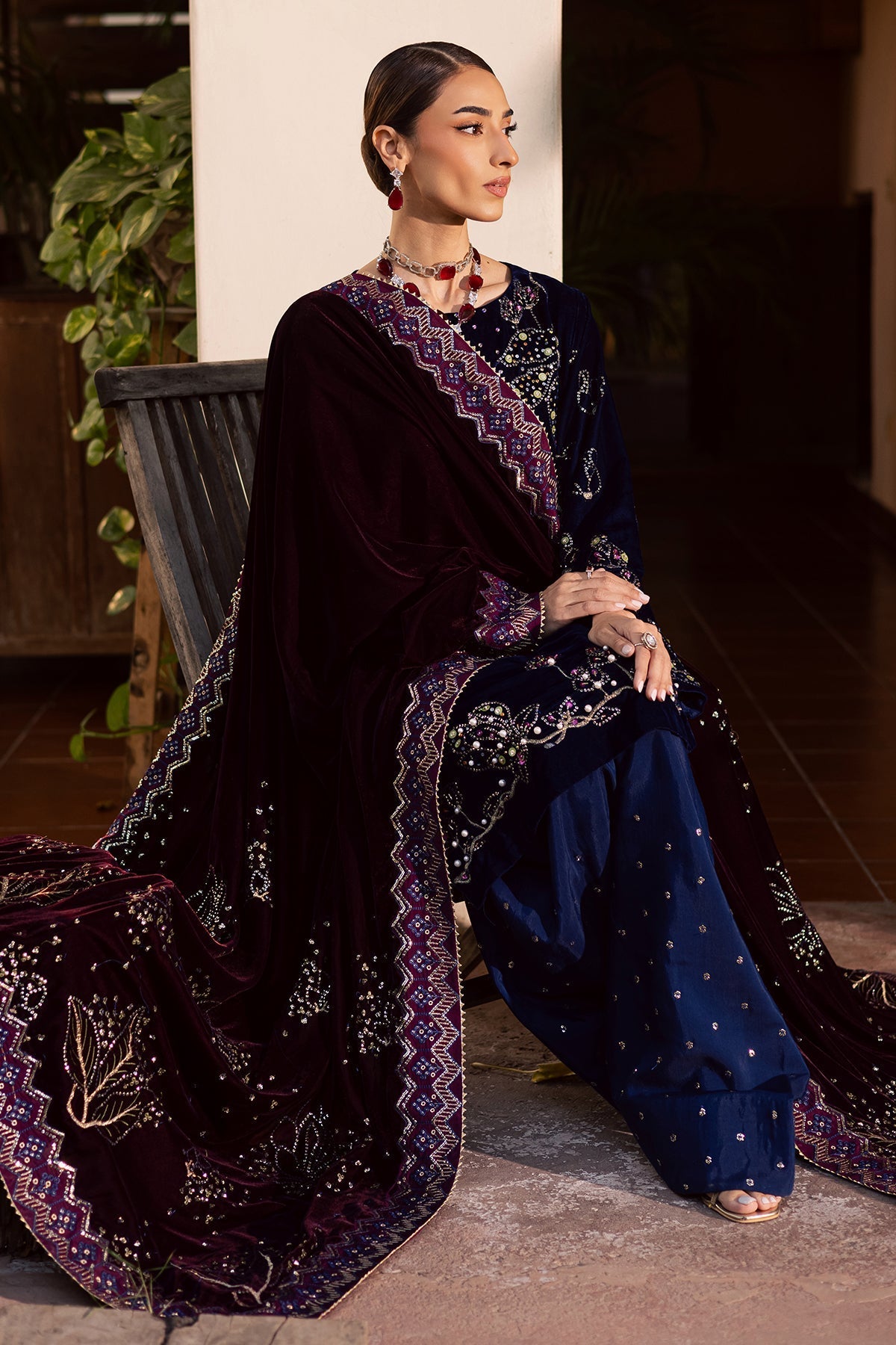 Nureh | Maya Velvet | NW-116 by Nureh - Designer Dress  - Type : Ladies Clothes - Available at Saira Sultan - 100% Original 