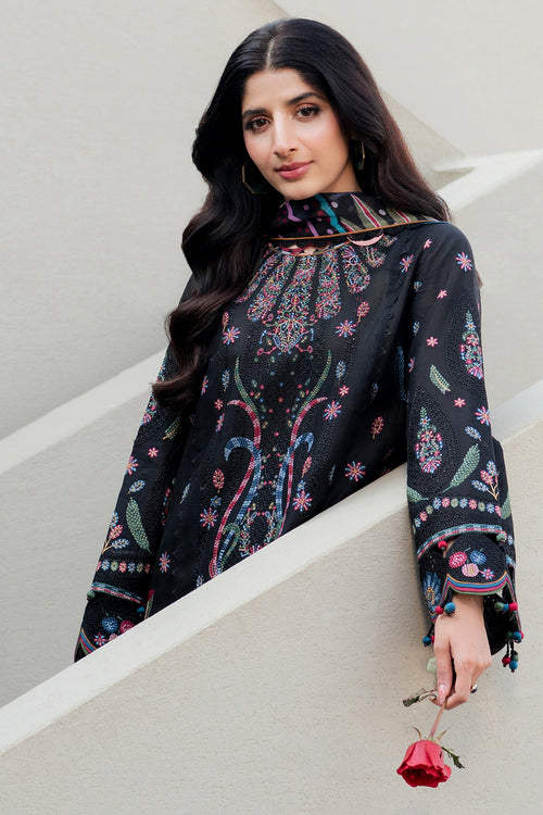 Jazmin | Shahkaar Luxury Lawn 25 | SL25-D10 L Black Lawn