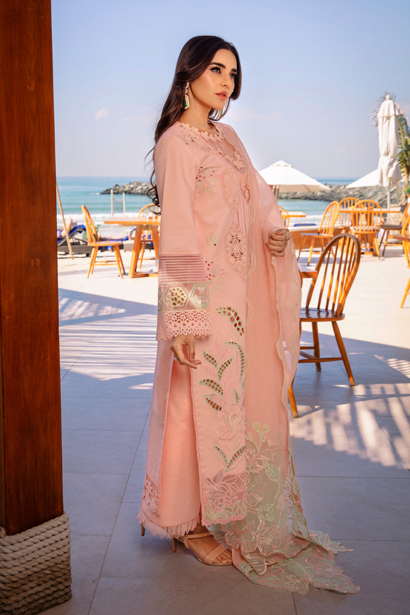 Rangrasiya | Premium Summer Lawn 25 | Bareeha S Peach Lawn