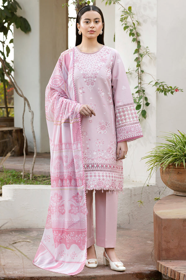 Farasha | Summer Weaves Embroidered Lawn | Muted Bloom XS Lilac Lawn